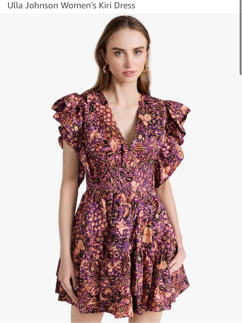 Ulla Johnson Pink and Purple Floral Mini Dress